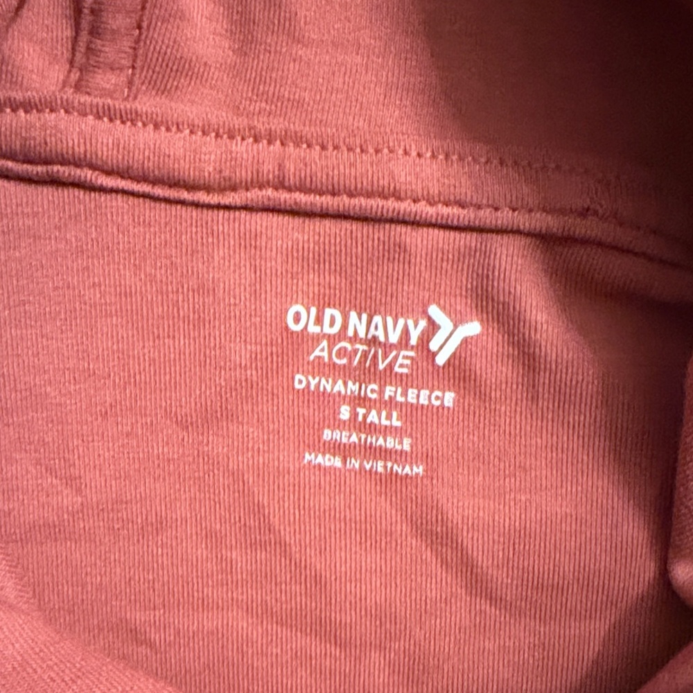 Old Navy Active Coral Pink Hoodie with Zipper Pockets Small Tall Dynamic Fleece - Picture 2 of 2